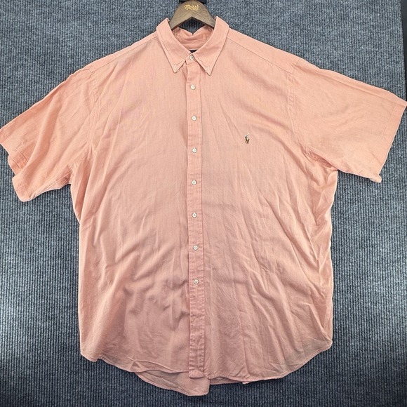 Ralph Lauren Other - Ralph Lauren Men's 3XLT Peach Chambray Oxford Short Sleeve Button-Up Shirt